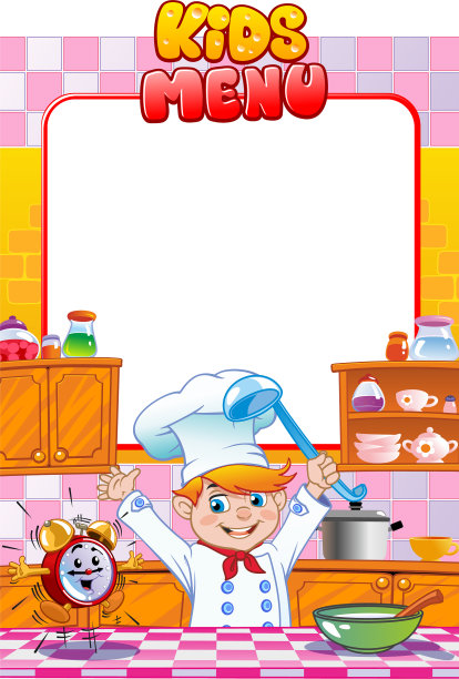 儿童菜单小厨师情绪儿童准备图片下载