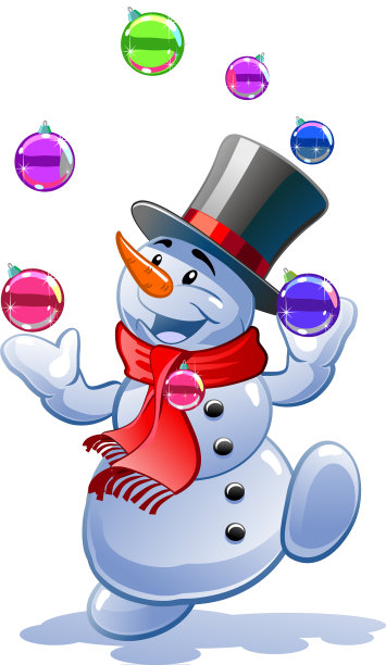 雪人耍球，圣诞快乐图片下载