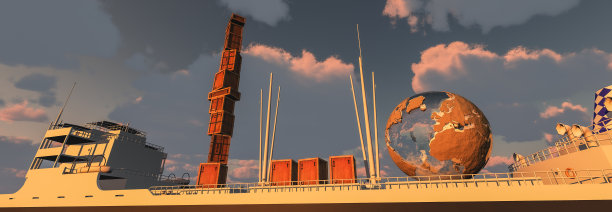 在大洋上航行的货船图片下载