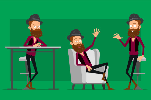 卡通可爱的潮男人物大设置图片下载