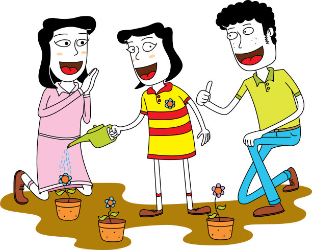 快乐的父母为女儿骄傲图片下载