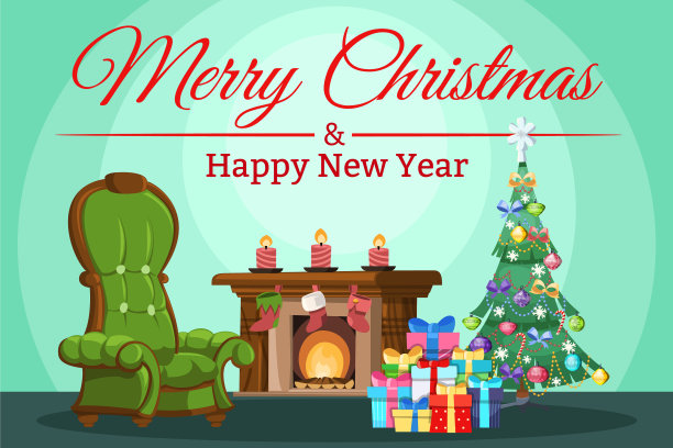 节日卡片房装饰圣诞树图片下载