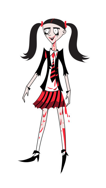 图形女学生僵尸图片下载