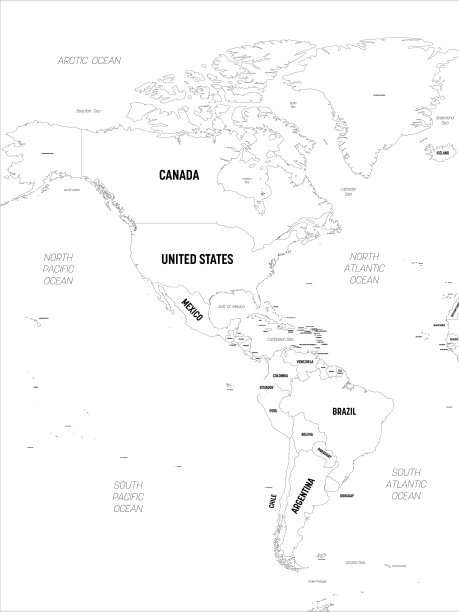 美国地图高度详细的政治地图北部图片下载