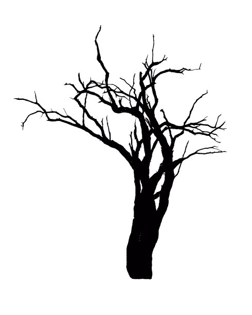 留下较少的树孤立图形剪影图片下载