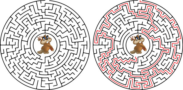 滑稽的迷宫帮助海狸走出图片下载