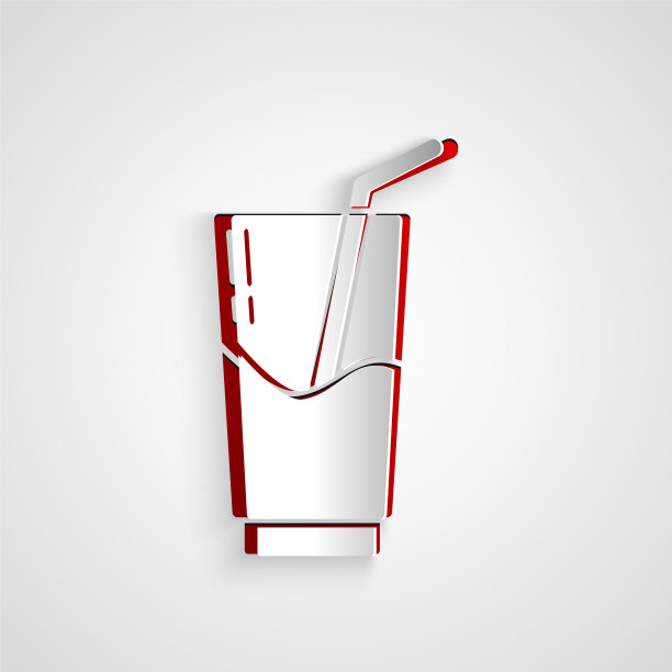 剪纸鸡尾酒和酒精饮料的图标孤立图片下载