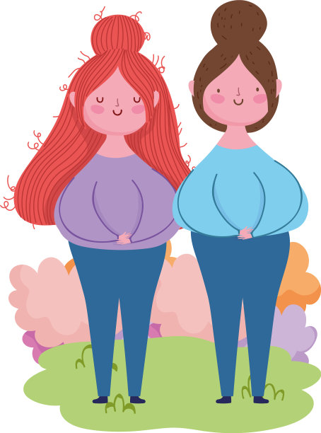 草地上的年轻妇女们，母亲节快乐图片下载