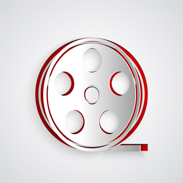 剪纸胶片卷轴图标孤立在灰色图片下载