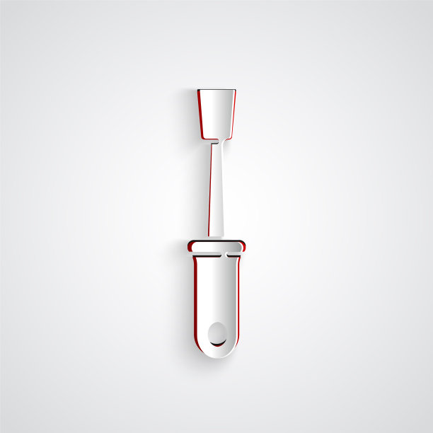 剪纸螺丝刀图标孤立在灰色图片下载