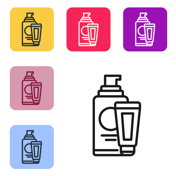 黑色线霜或乳液化妆品管图标图片下载