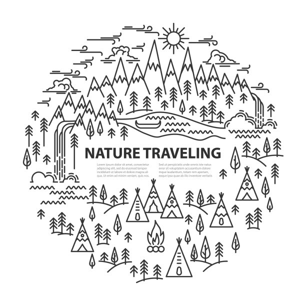 横幅的露营图片下载