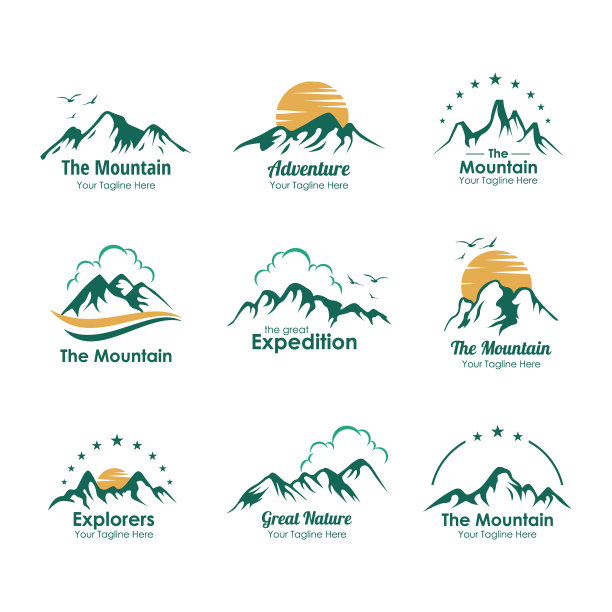 设置山标志设计模板图片下载