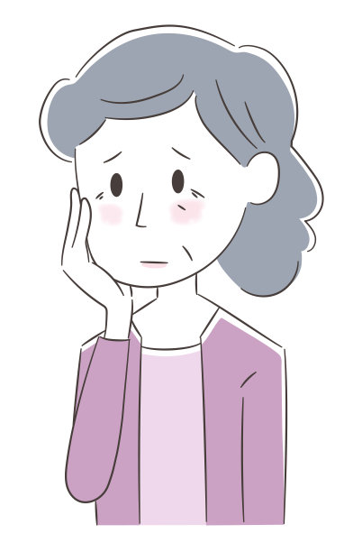 女人对她脸上的皱纹和下垂感到紧张。图片下载