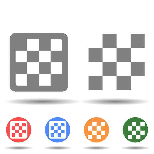 圆形棋盘图标矢量标志图片下载