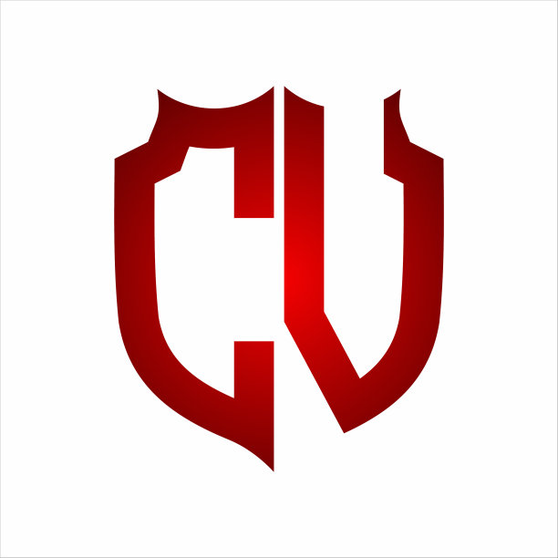 CV logo盾型图案设计模板图片下载