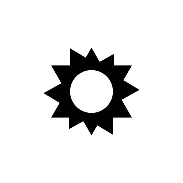 太阳图标。晴朗的日子符号在简单的平面设计。黑色的预测标志。图片下载