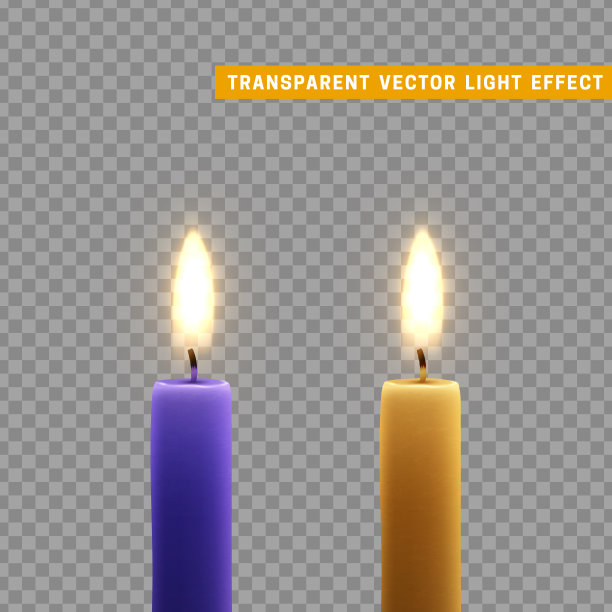 蜡烛燃烧与火逼真。图片下载