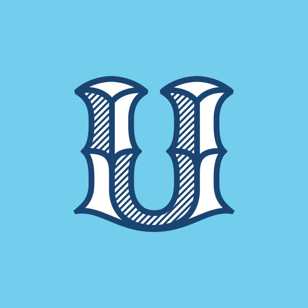 装饰复古U字母标志。图片下载