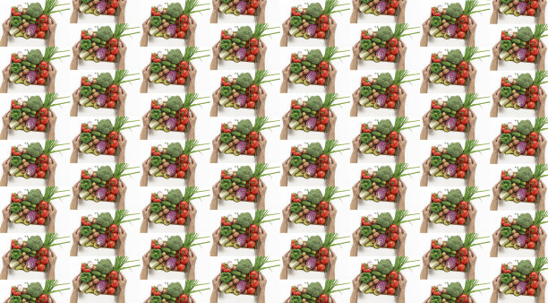 图案与新鲜蔬菜从花园印花设计师空白图片下载