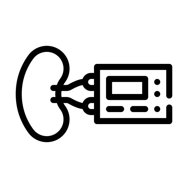 可植入人工肾线图标矢量插图图片下载