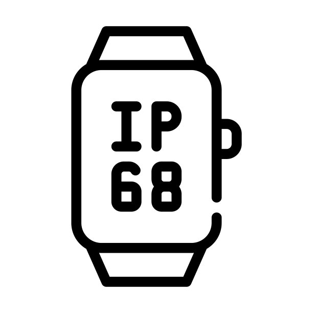 Ip68智能手表防水保护线图标矢量插图图片下载