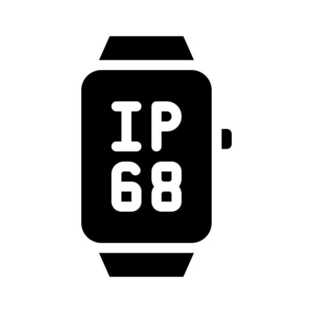 Ip68智能手表防水保护字形图标矢量插图图片下载