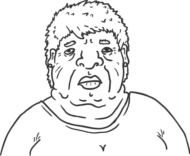 轮廓人物——老妪女退休图片下载