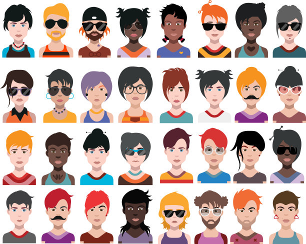 白色背景下的朋友肖像图片下载