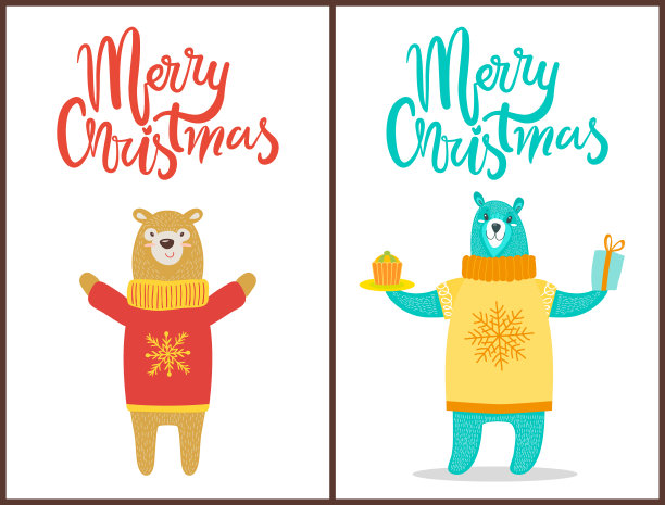 小熊们祝贺你圣诞快乐图片下载