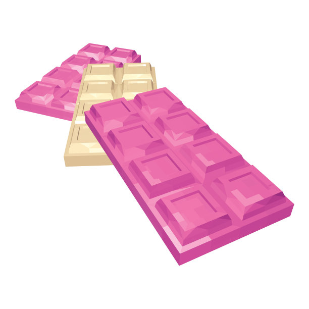 透视中的白色和粉色巧克力棒图片下载