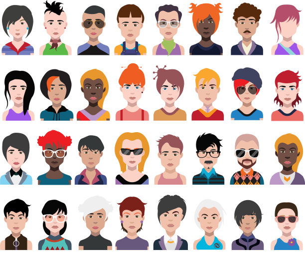 收集女性角色和男性角色图片下载