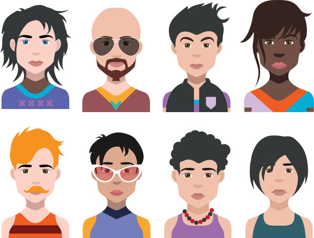 收集女性角色和男性角色图片下载