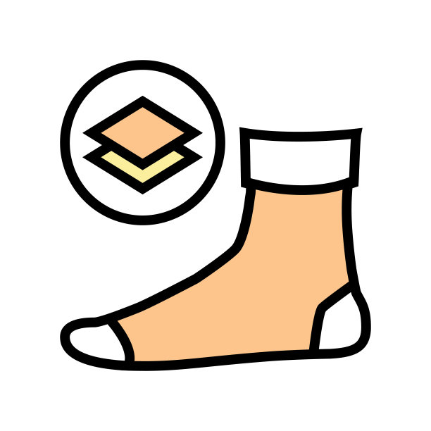 中间温暖的袜子颜色图标向量孤立的插图图片下载