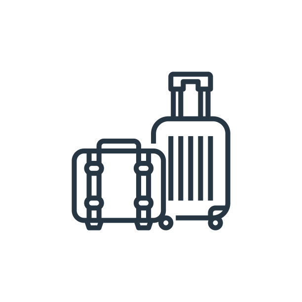 行李图标向量从酒店必需品的概念。细线说明行李可编辑的笔触。行李线性标志，用于web和移动应用程序，标志，印刷媒体。图片下载