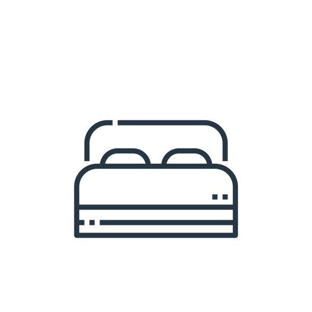 卧室图标向量从酒店基本概念。卧室可编辑笔触的细线插图。卧室线性标识用于web和移动应用程序，标志，印刷媒体。图片下载