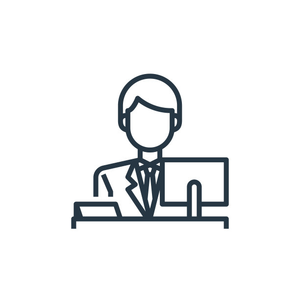 接待图标向量来自酒店基本概念。细线插图的接受可编辑的笔触。接收线性标志使用在web和移动应用程序，标志，印刷媒体。图片下载