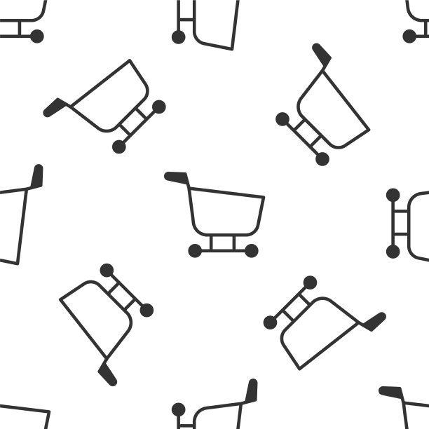 灰色购物车图标隔离无缝模式图片下载