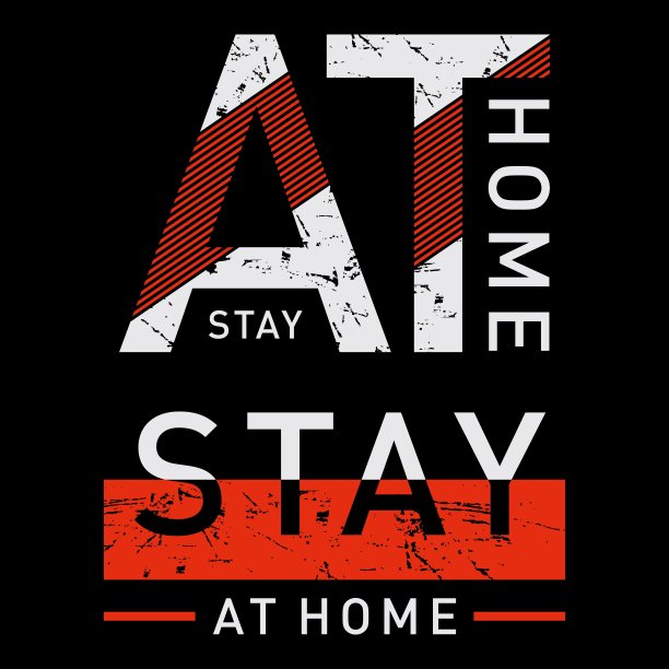 待在家里，排版，平面设计，t恤印花图片下载