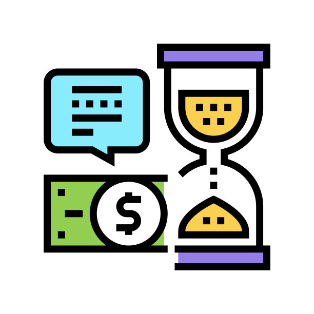 投资回报时间彩色图标矢量孤立插图图片下载