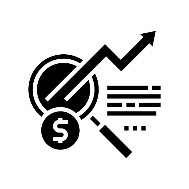 研究增长投资字形图标矢量孤立插图图片下载