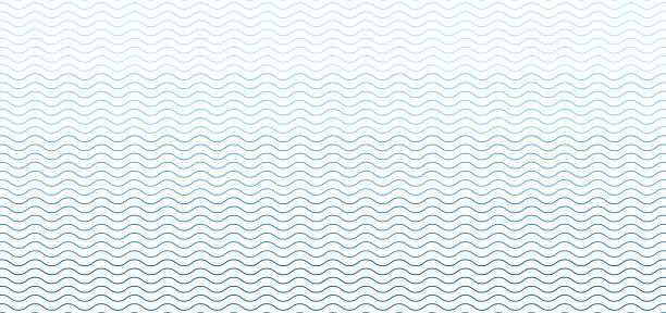白色背景上的蓝色无缝波浪线图案图片下载