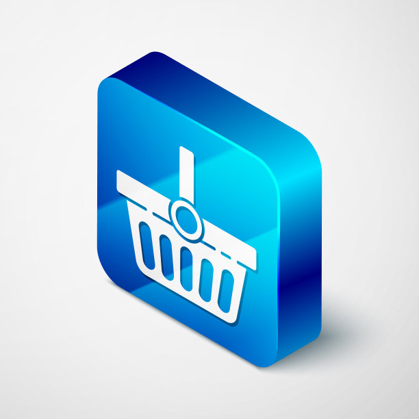 等距购物篮图标孤立在灰色图片下载