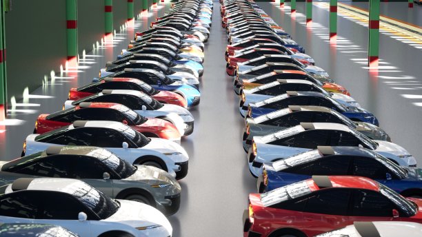 工厂里的新汽车图片下载