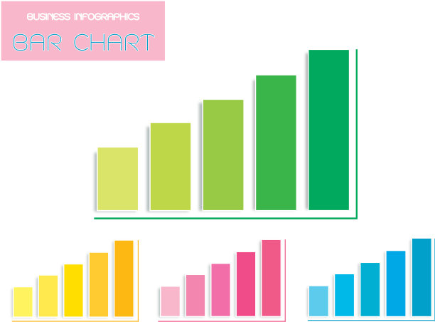 商业和营销概念设置条形图图片下载