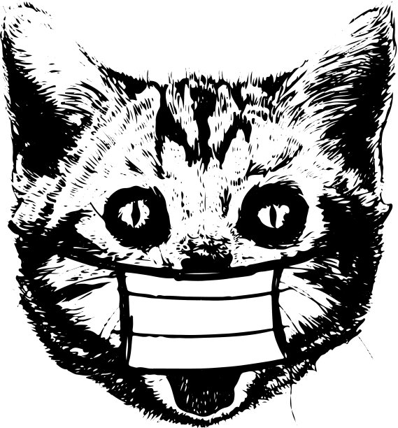 猫与面具手绘图片下载