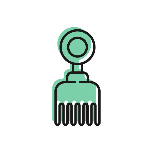 黑色线毛刷图标孤立在白色上图片下载