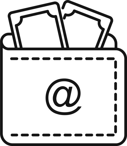 互联网货币钱包的图标轮廓风格图片下载