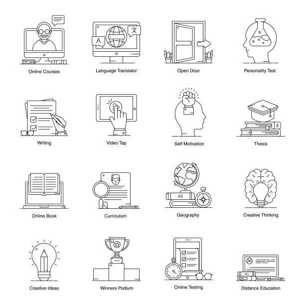 教育图标套装图片下载