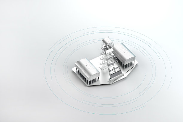 灯光背景上的银色工业结构图片下载